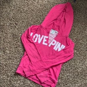 V neck open cut sweatshirt